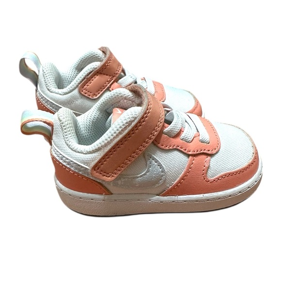 Nike Court Borough Lows Pink & White Baby size 4C - Picture 4 of 6